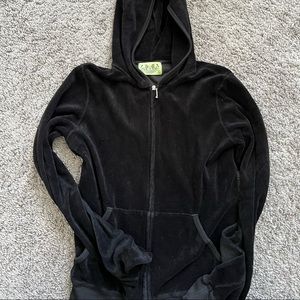 Black Juicy Couture Terrycloth Zipup Jacket